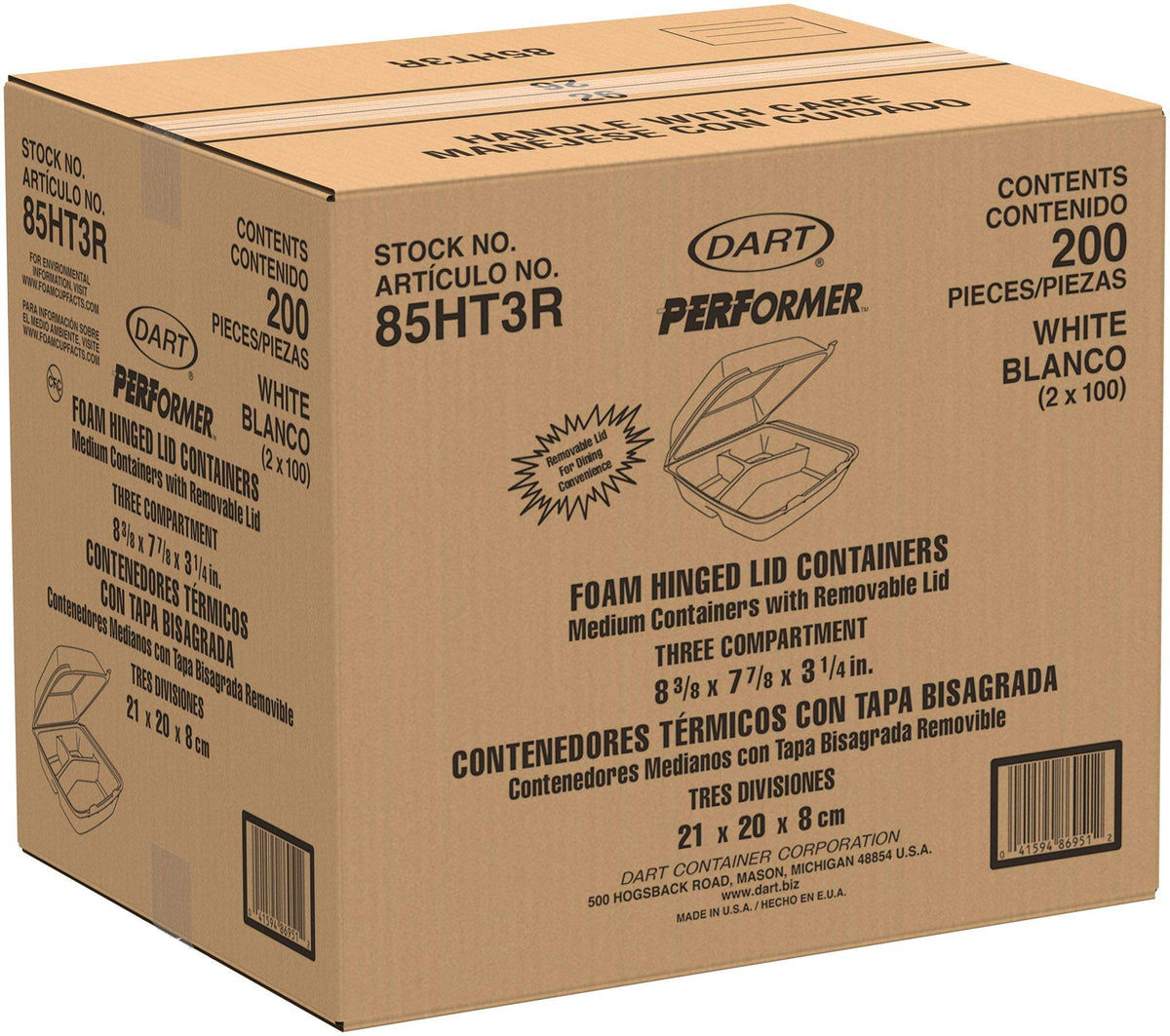 DART Food Storage Container 85HT3, 8.50 Inch, 200 Count – view 3