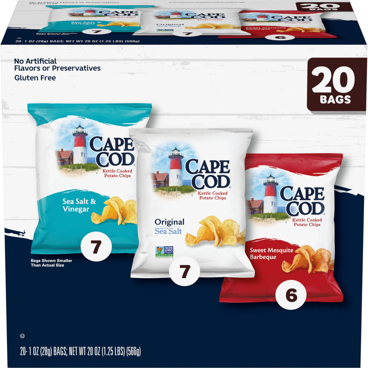 Cape Cod Snack Chip And Crisp 200790115025, 1 Ounce (Pack of 20)