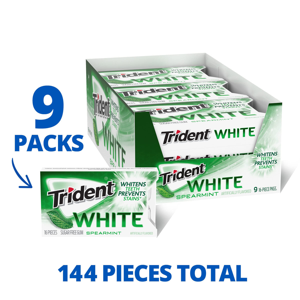 Trident Chewing Gum BCG271165, 16 Count (Pack of 9), 144 Count – view 3
