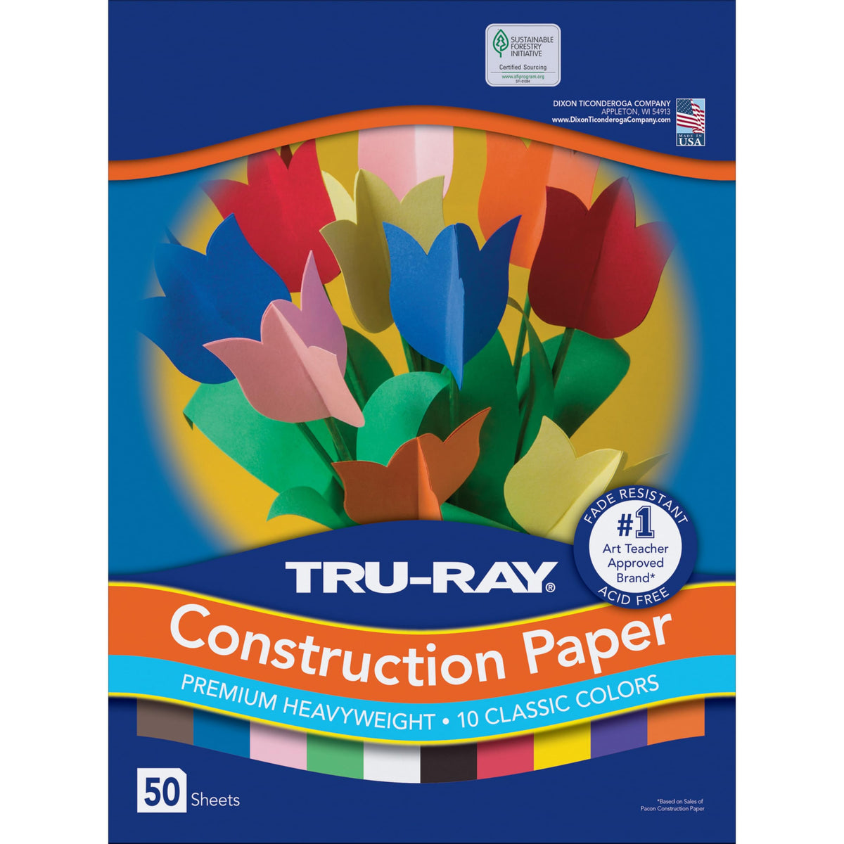 Tru-Ray Art Media Paper 103031, 50 Count, Warm Brown