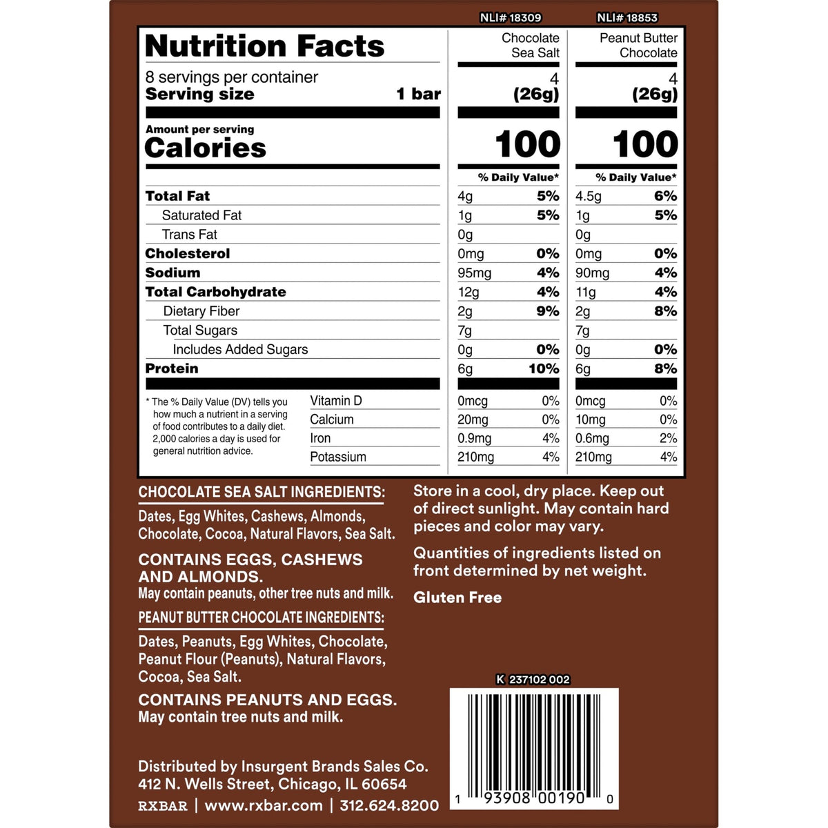 RXBAR Snack Food Bar 0193908001900, 8 Count – view 8