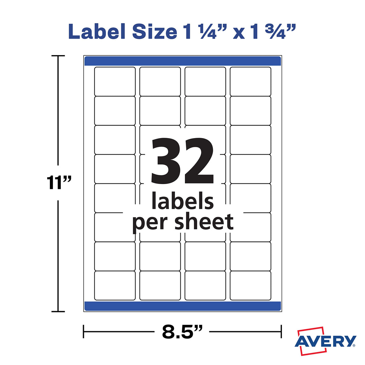 Avery Label 22828, 1 1/4" x 1 3/4", 256 Count – view 5