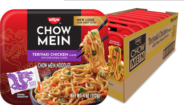 NISSIN Noodle Chow Mein Teriyaki Chicken Flavor, 4oz, 4 Ounce (Pack of 8)