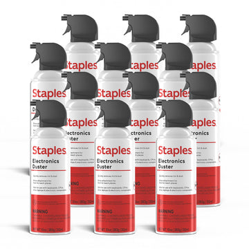 STAPLES Canned Air, 12 Count