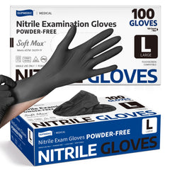Supmedic Protective Glove SKF-Black, Large, 100 Count