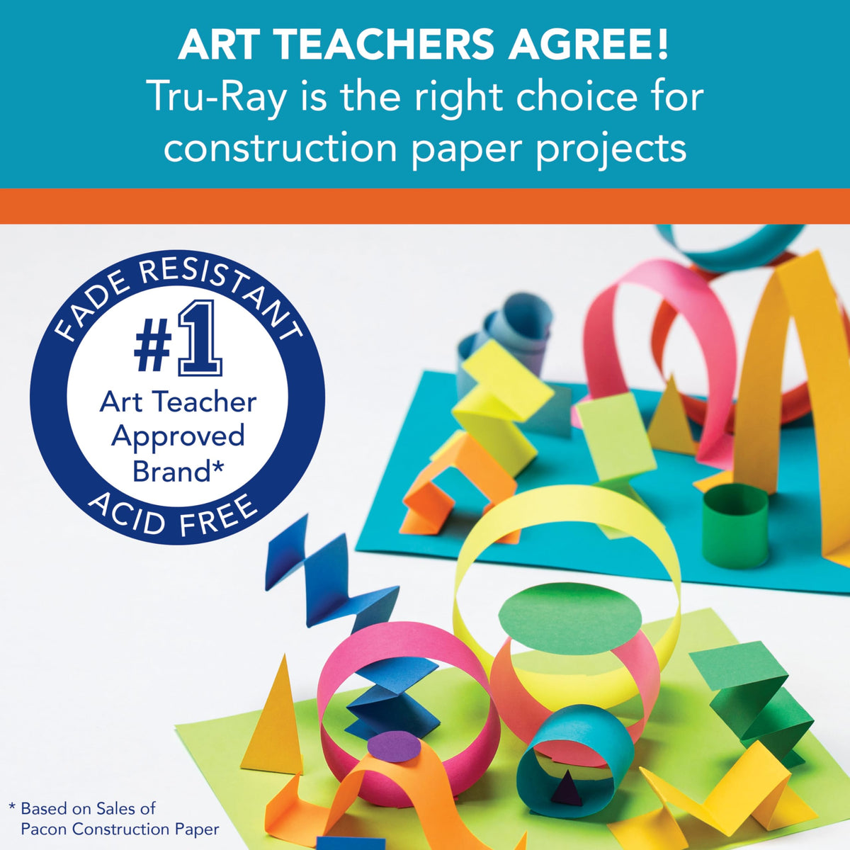 Tru-Ray Art Media Paper 103063, 12" x 18", 50 Count, Sky Blue – view 3