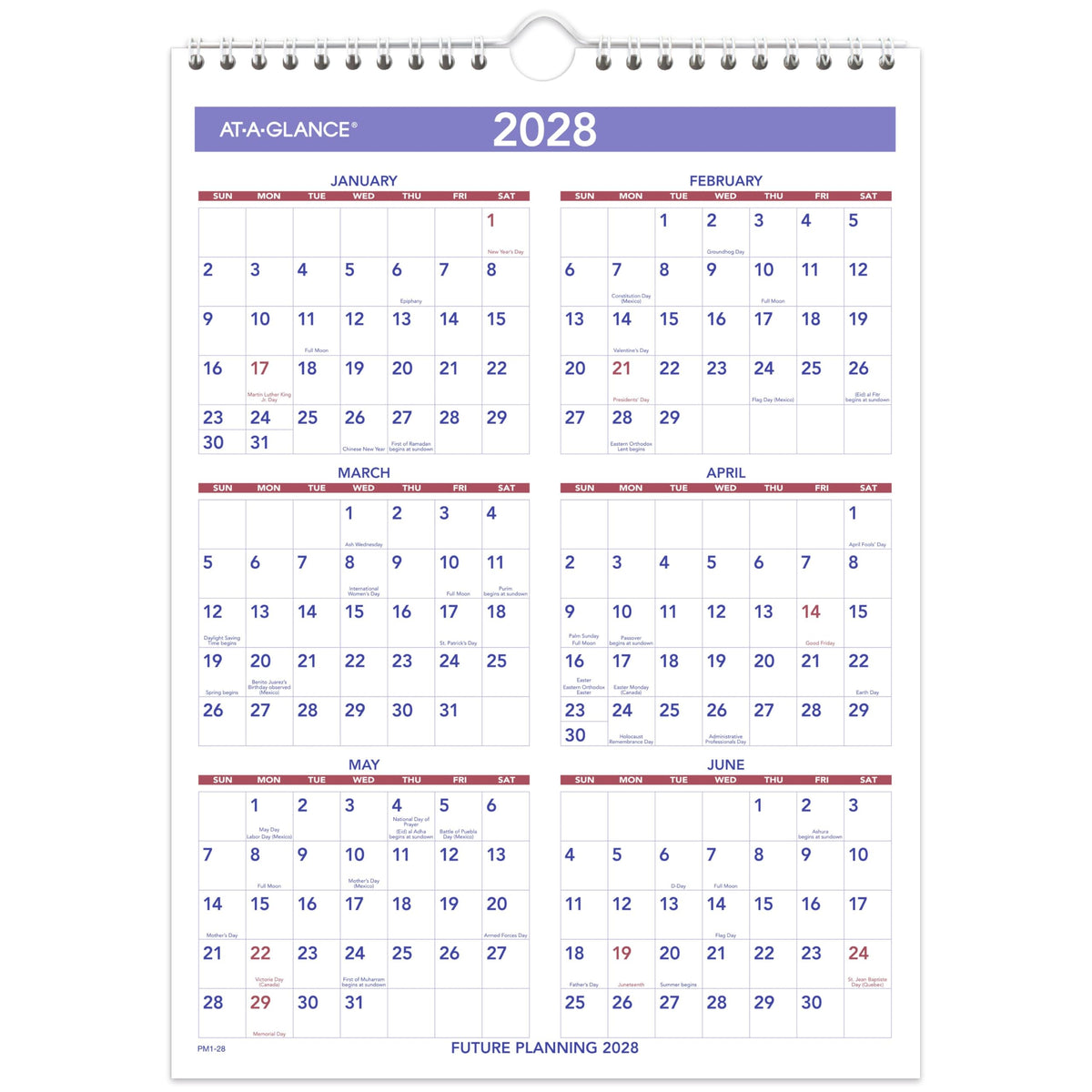 AT-A-GLANCE Calendar PM128, 8"W x 11"H – view 6