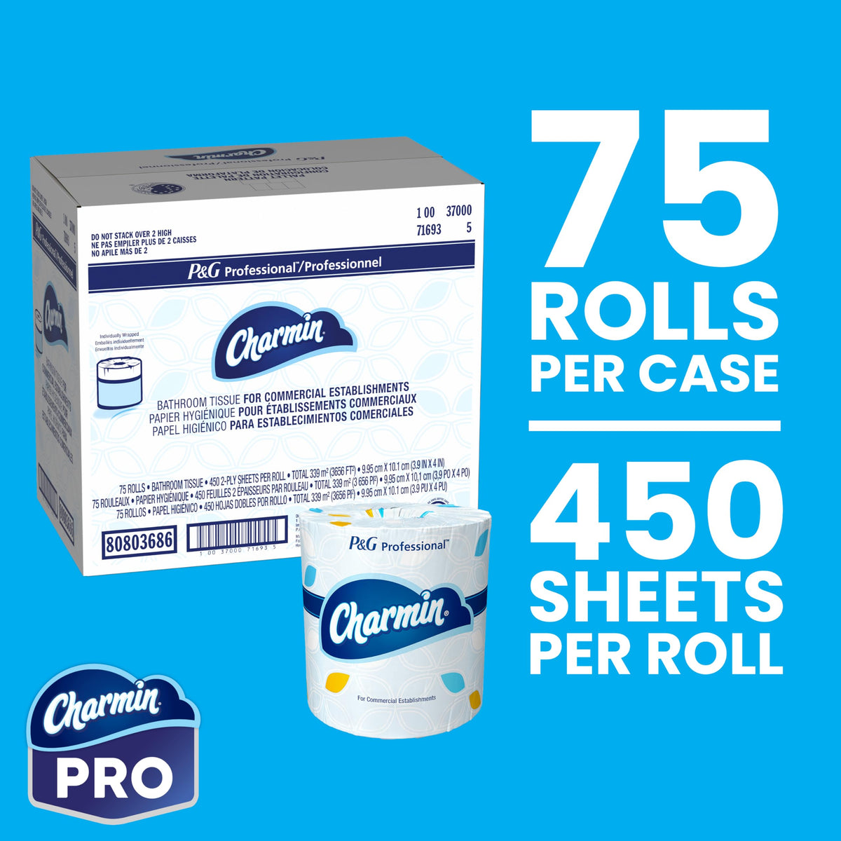 P&G PROFESSIONAL Toilet Paper 10037000716935, 450 sheet (Pack of 75) – view 3