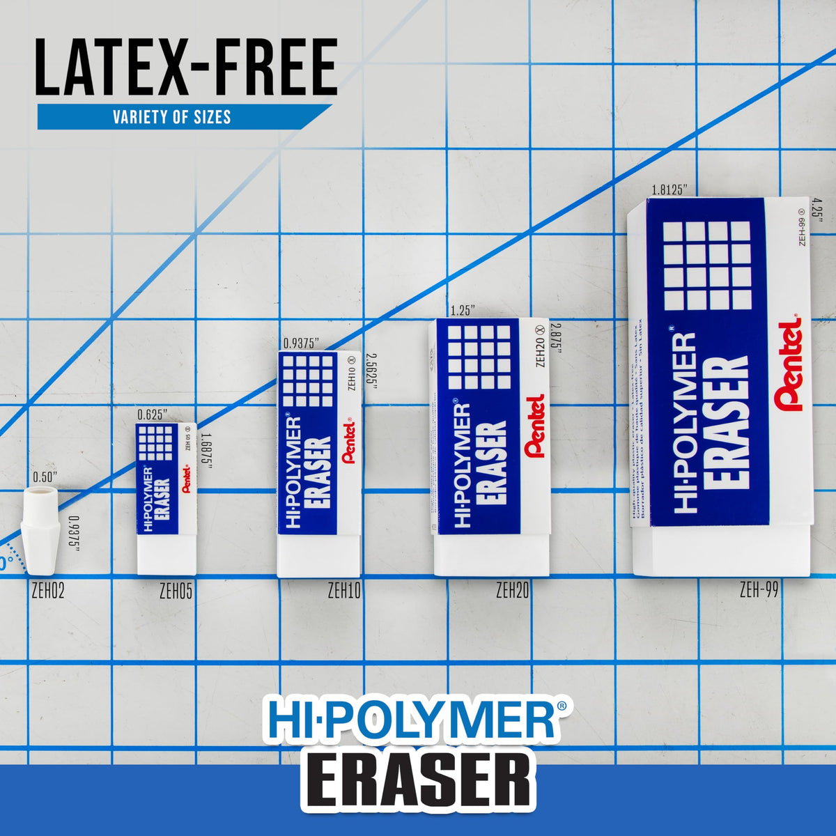 Pentel Eraser ZEH10PC10, 10 Pack – view 6