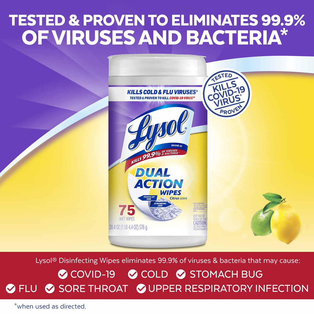 Lysol Surface Cleaning Wipe RAC81700, 75 Count – view 3