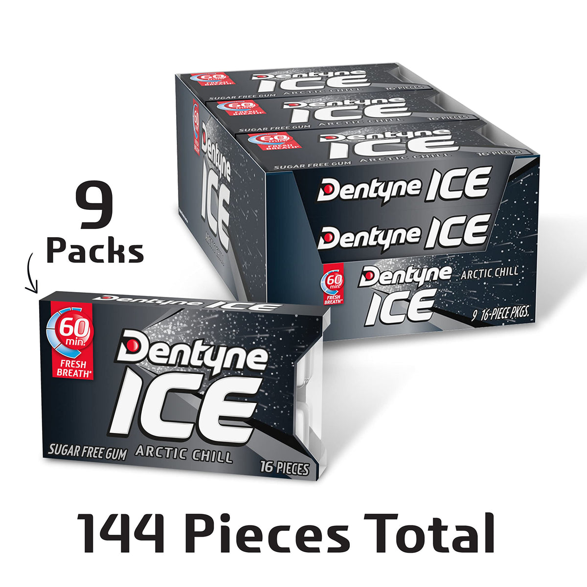 Dentyne Chewing Gum MDZAMC31240, 16 Count (Pack of 9), 144 Count – view 4