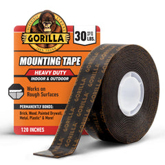 GORILLA 102441 Mounting Tape, 1" x 120" ( ), Black