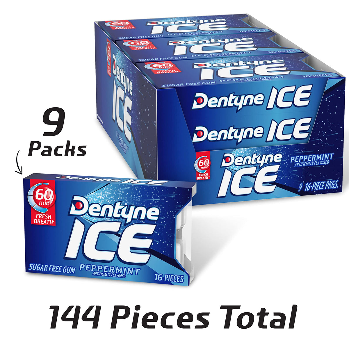 Dentyne Chewing Gum CDB3125400, 16 Count (Pack of 9), 144 Count – view 5