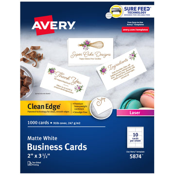 Avery Card Stock 5874, 2" x 3.5"