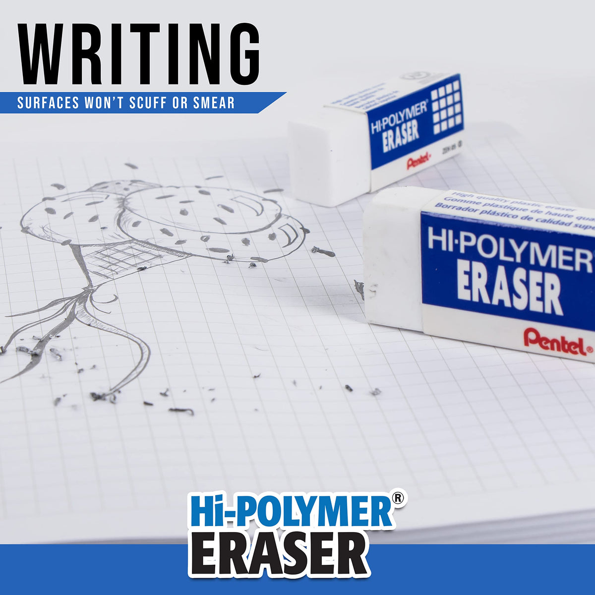 Pentel Eraser ZEH10PC10, 10 Pack – view 3