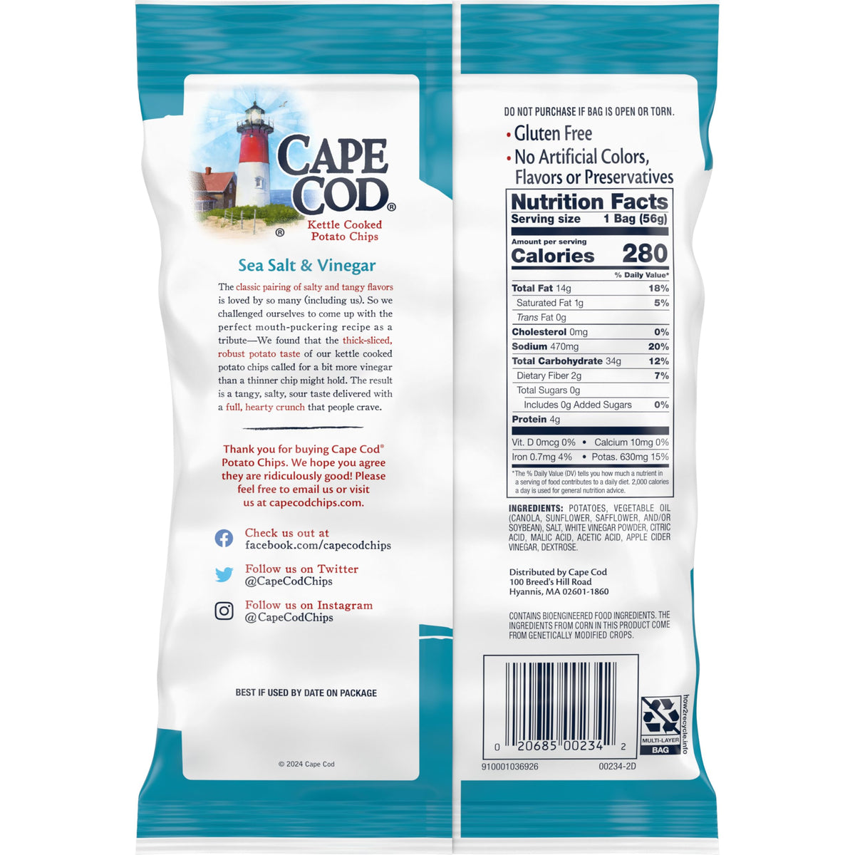Cape Cod Snack Chip And Crisp 200790110694, 2 Ounce (Pack of 6) – view 4