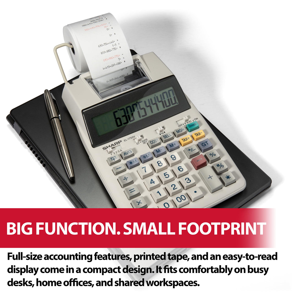 Sharp Calculator EL-1750V, 6-Pack Elongated – view 5