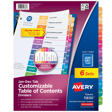 Avery Binder Divider 11830, 1 Ct, 6 Count