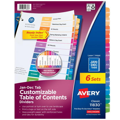 Avery Binder Divider 11830, 1 Ct, 6 Count