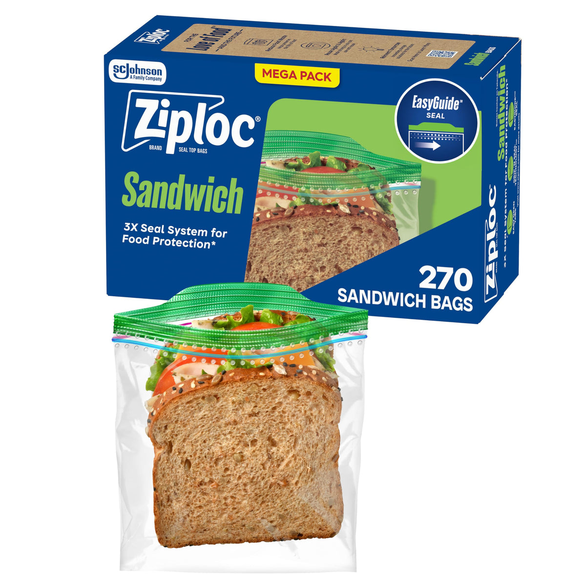 Ziploc Food Storage Bag 383217, 270 Count