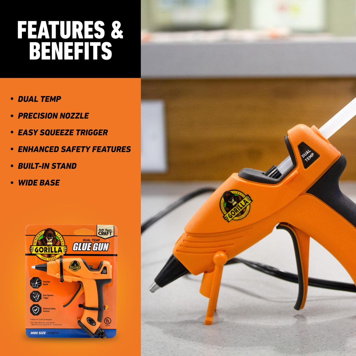 GORILLA Hot Glue Gun 8401508, Mini Gun – view 2