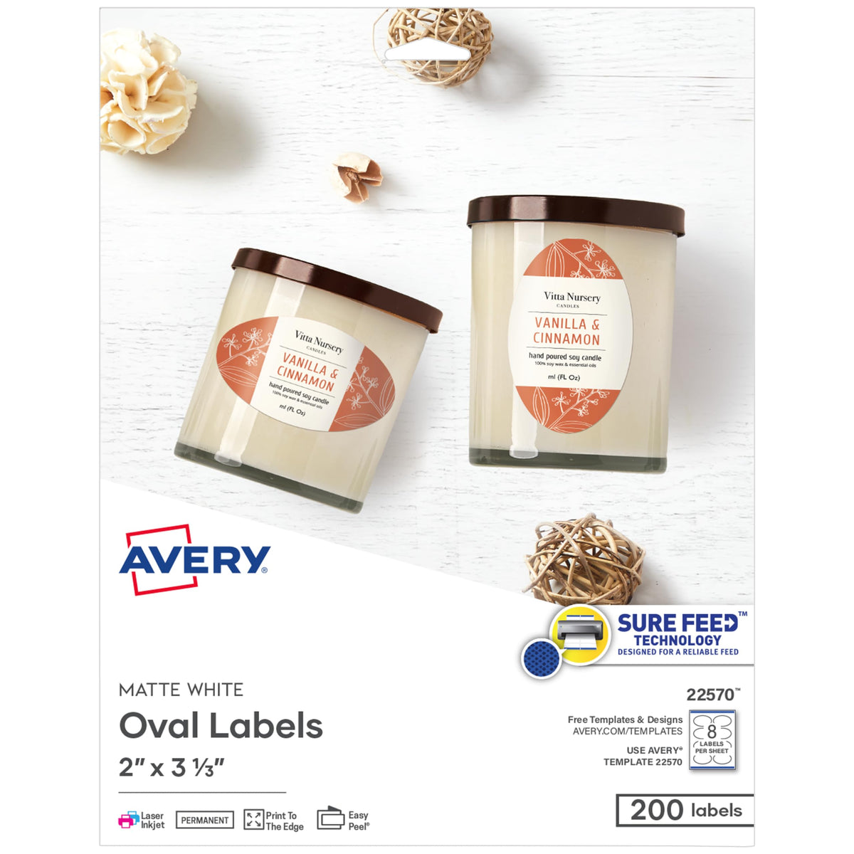 Avery Label 22570, 2" x 3-1/3"