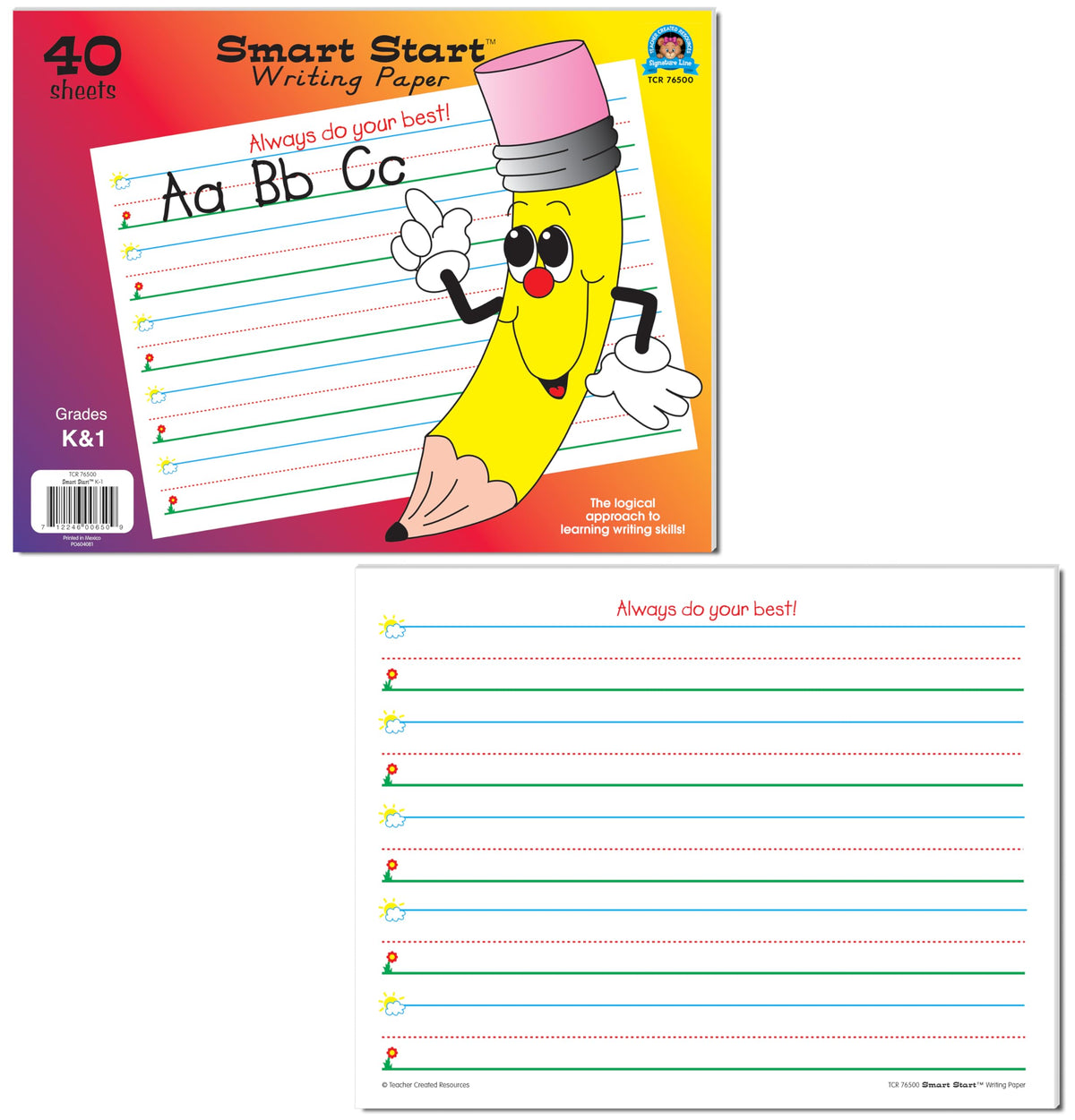Teacher Created Resources Writing Paper TCR76500, 40 Sheet Tablet