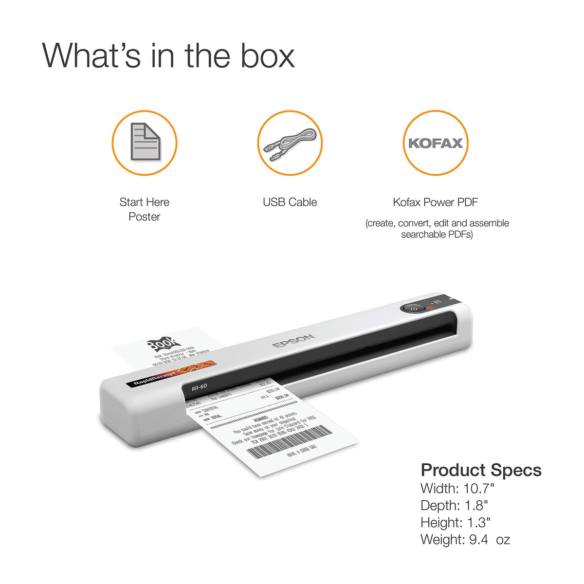 Epson Scanner RR-60, 10.7 x 1.8 x 1.3 Inch – view 6