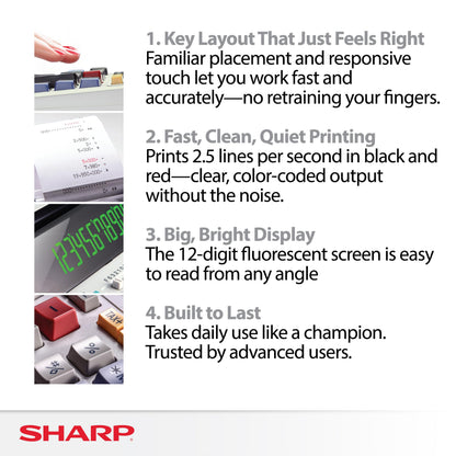 Sharp Calculator EL-1801V, 7.6 x 10.1 x 2.5 in – view 2