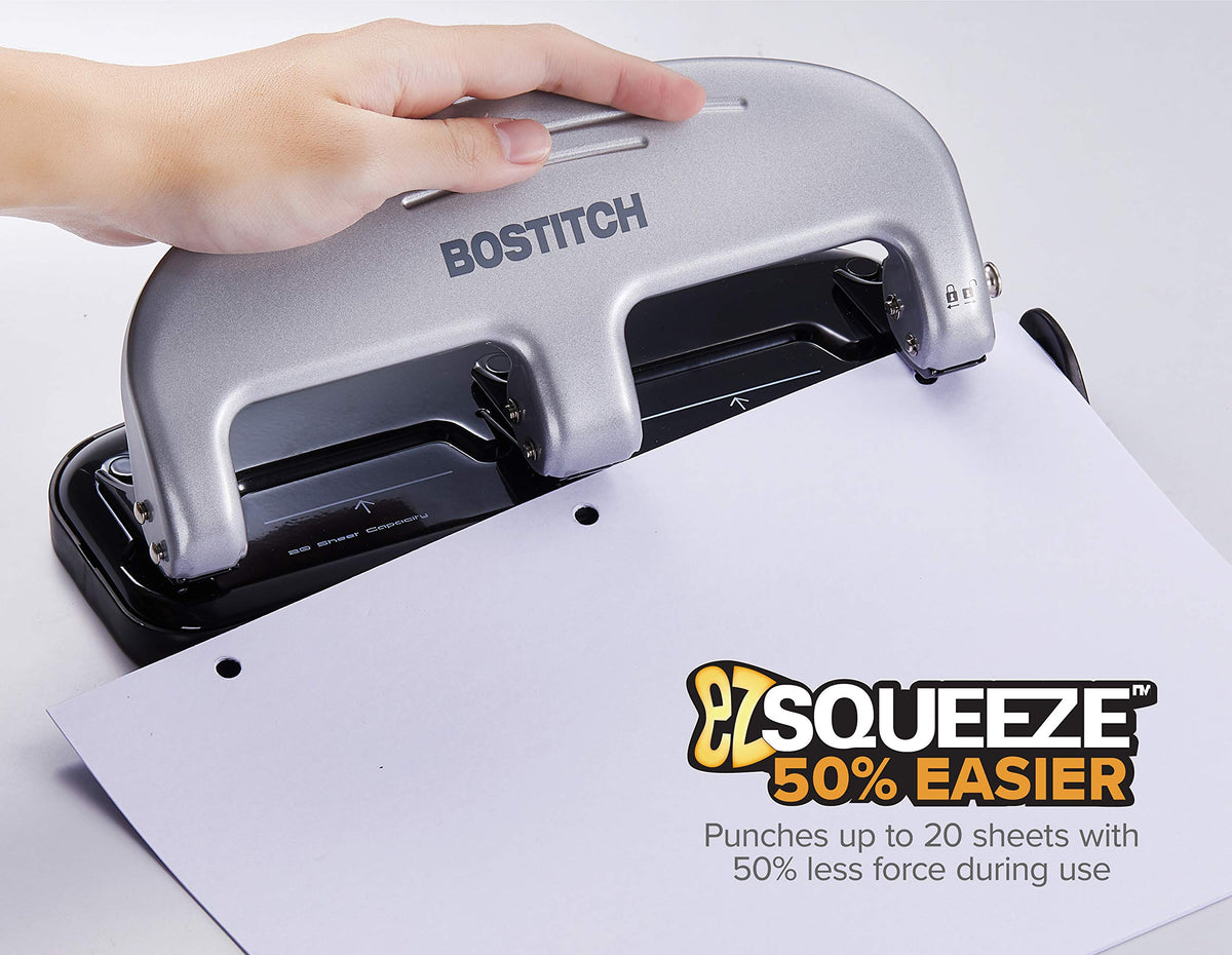 Bostitch Hole Punch 2220, 20 Sheet Black – view 3