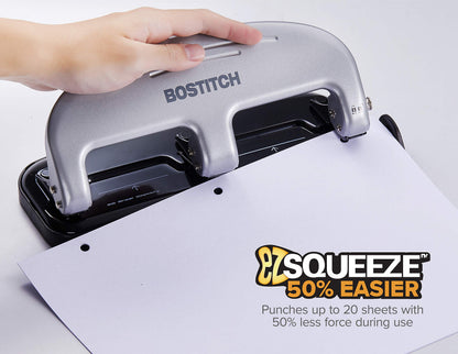 Bostitch Hole Punch 2220, 20 Sheet Black – view 3