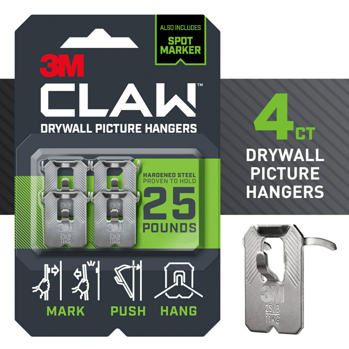 3M CLAW Picture Hanger 3PH25M-4ES, Medium, 24 Count