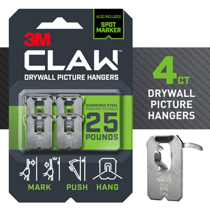 3M CLAW Picture Hanger 3PH25M-4ES, Medium, 24 Count