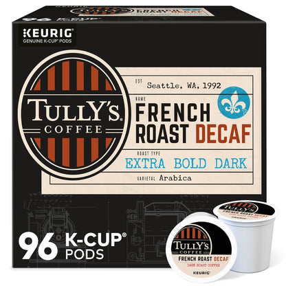 TULLY'S Coffee tuldecfr100, 24 Count (Pack of 4), 96 Count