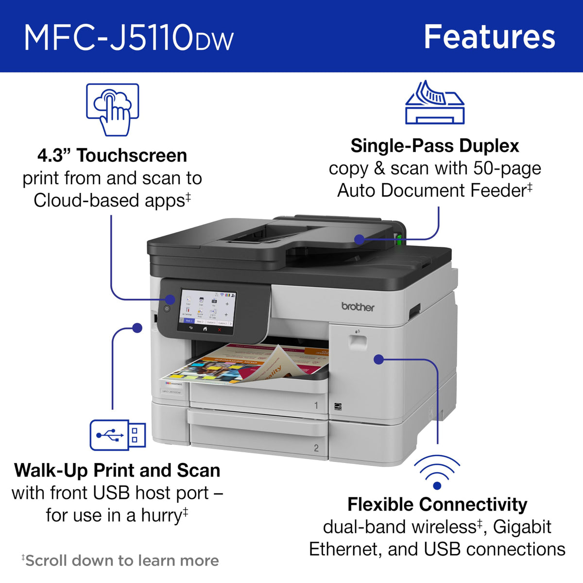 Brother Printer MFCJ5110DW, Standard – view 3