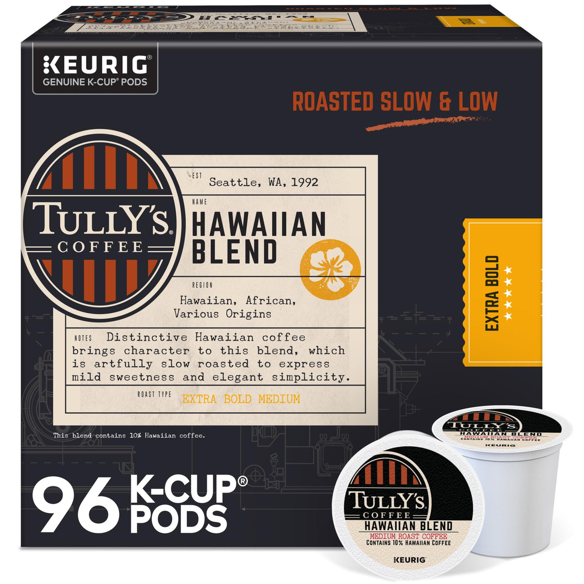 TULLY'S Coffee 60052-103, 24 Count (Pack of 4), 96 Count