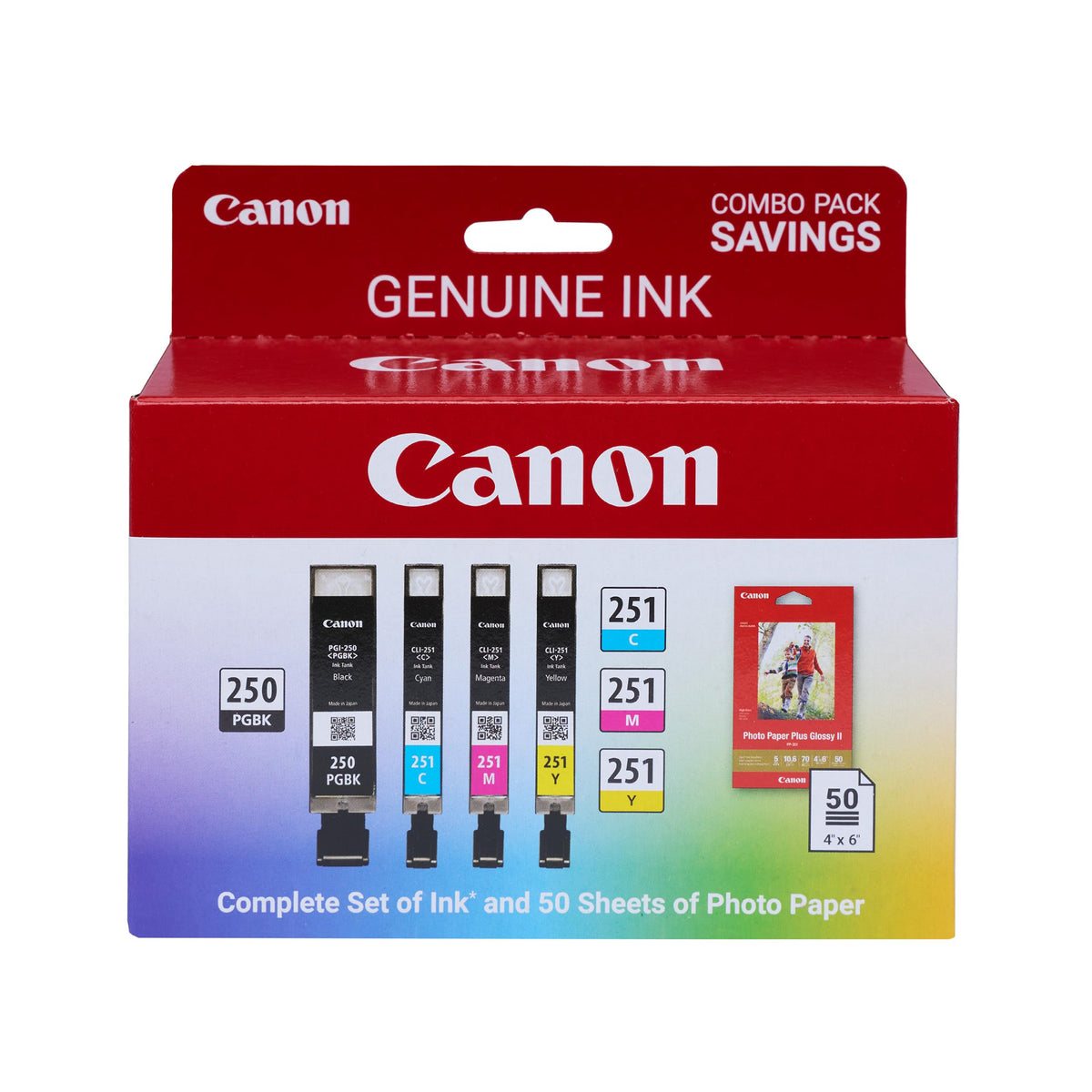 Canon Inkjet Printer Ink 6514B001, 50 Sheets, 4 Count