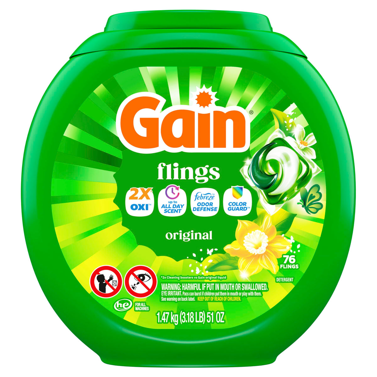 Gain Laundry Detergent 80735397, 76 Count – view 14