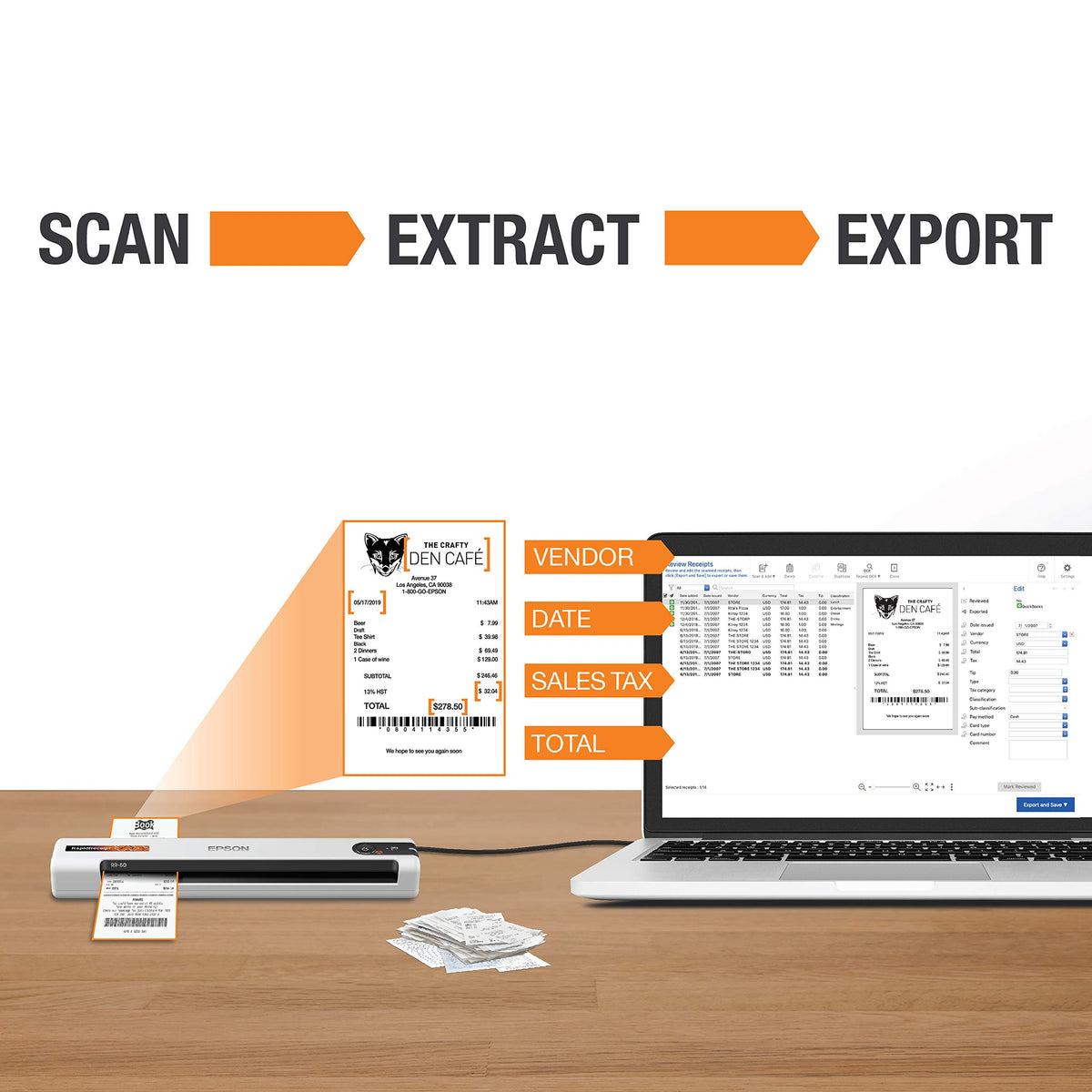 Epson Scanner RR-60, 10.7 x 1.8 x 1.3 Inch – view 3