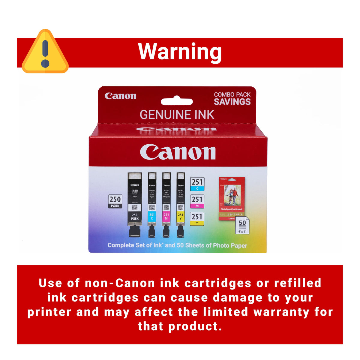 Canon Inkjet Printer Ink 6514B001, 50 Sheets, 4 Count – view 4