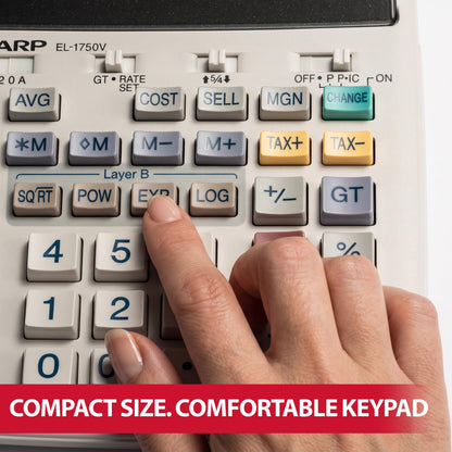 Sharp Calculator EL-1750V, 6-Pack Elongated – view 9