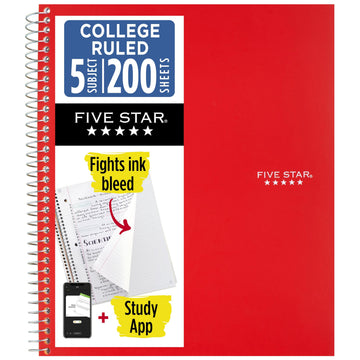 Five Star Blank Book 72073, 1 Count, Red