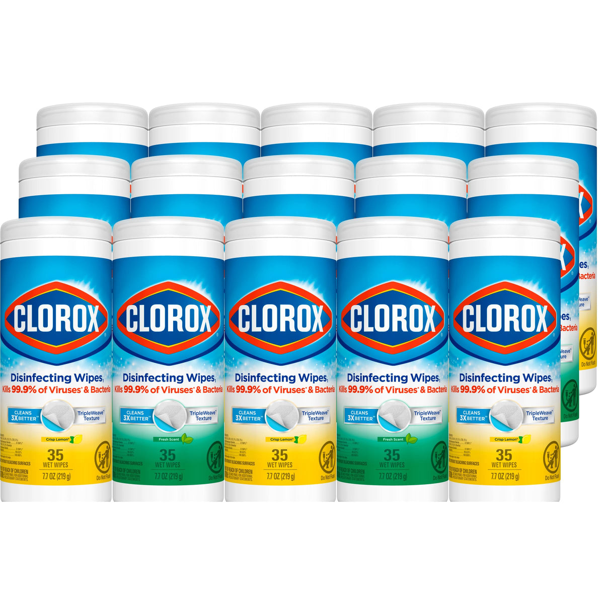 Clorox Surface Cleaning Wipe 30112, 35 Count (Pack of 15), 525 Count