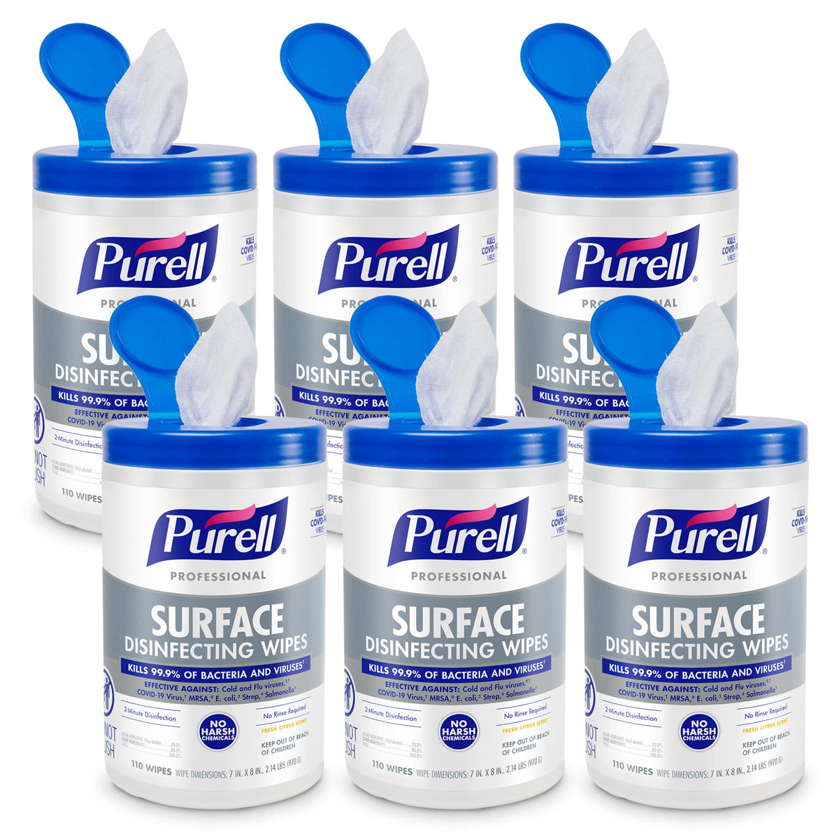 Purell Surface Cleaning Wipe 9342-06, 110 Count (Pack of 6), 660 Count – view 3