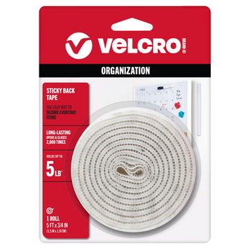 VELCRO Brand Hook Loop Fastener 90087, 5 ft x 3/4 in