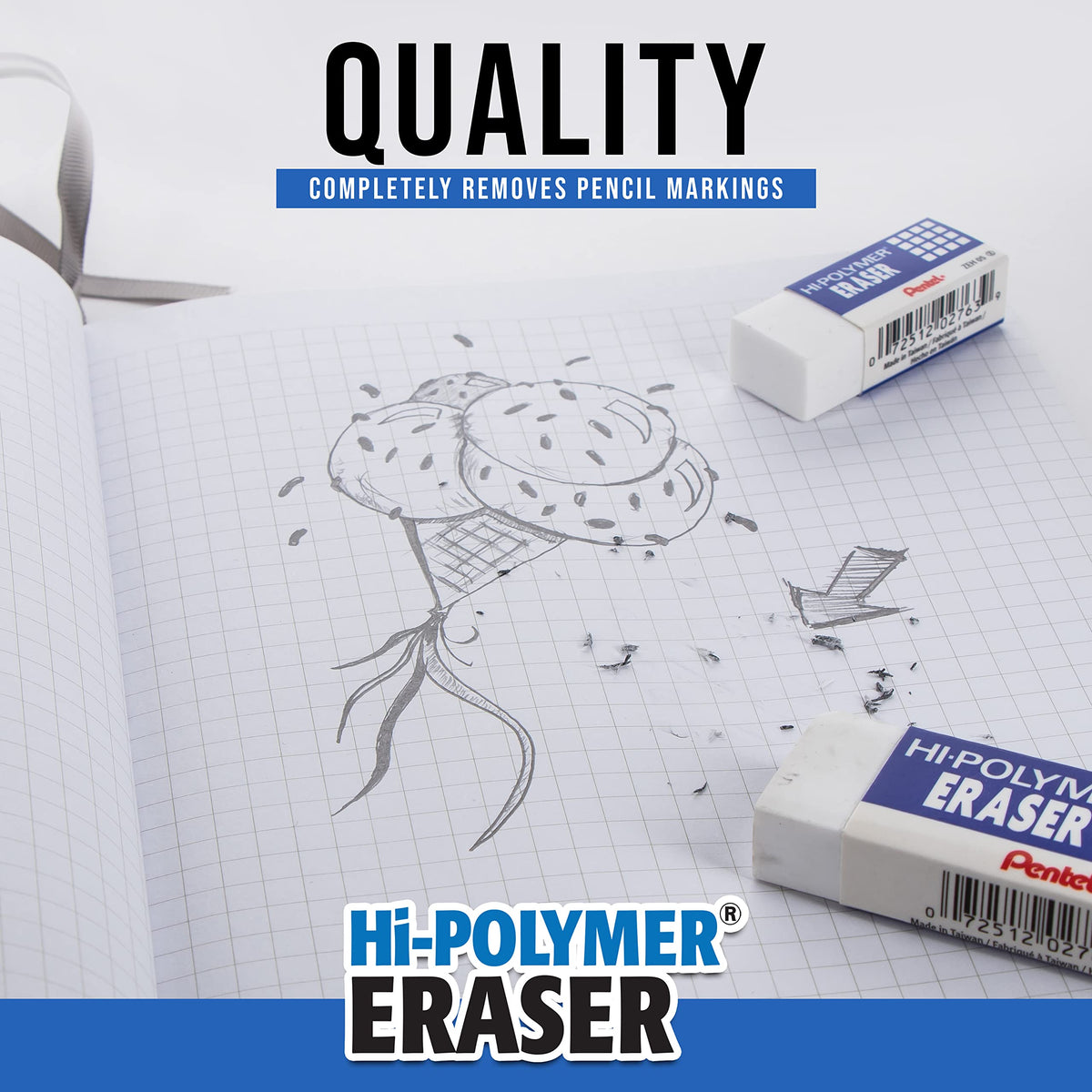 Pentel Eraser ZEH10PC10, 10 Pack – view 4