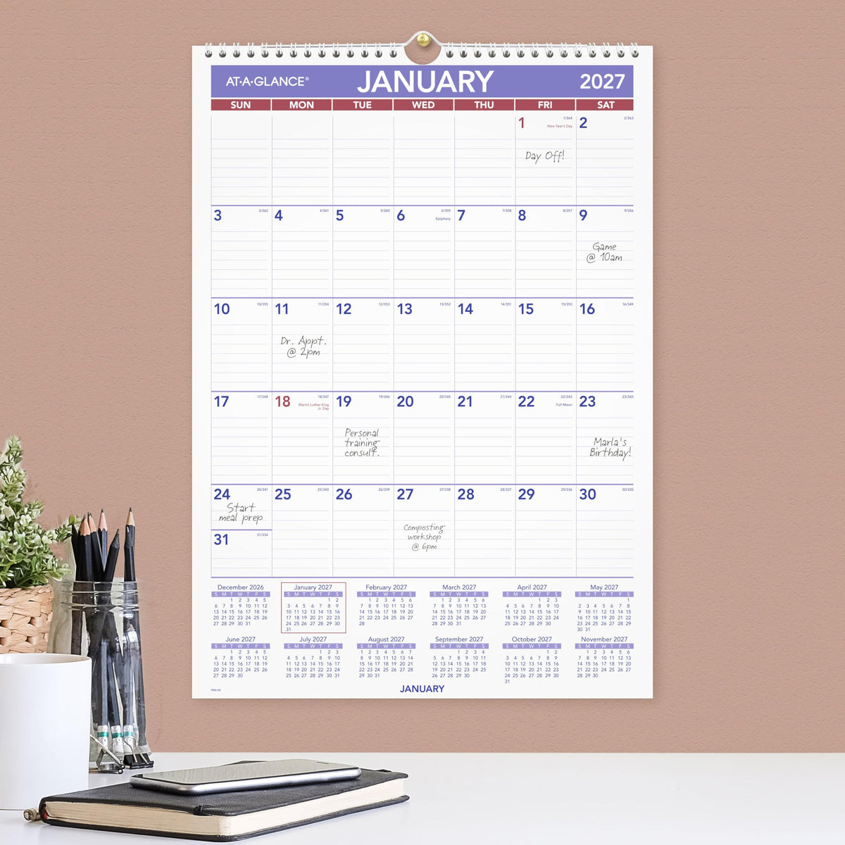 AT-A-GLANCE Calendar PM228, 12"W x 17"H – view 3