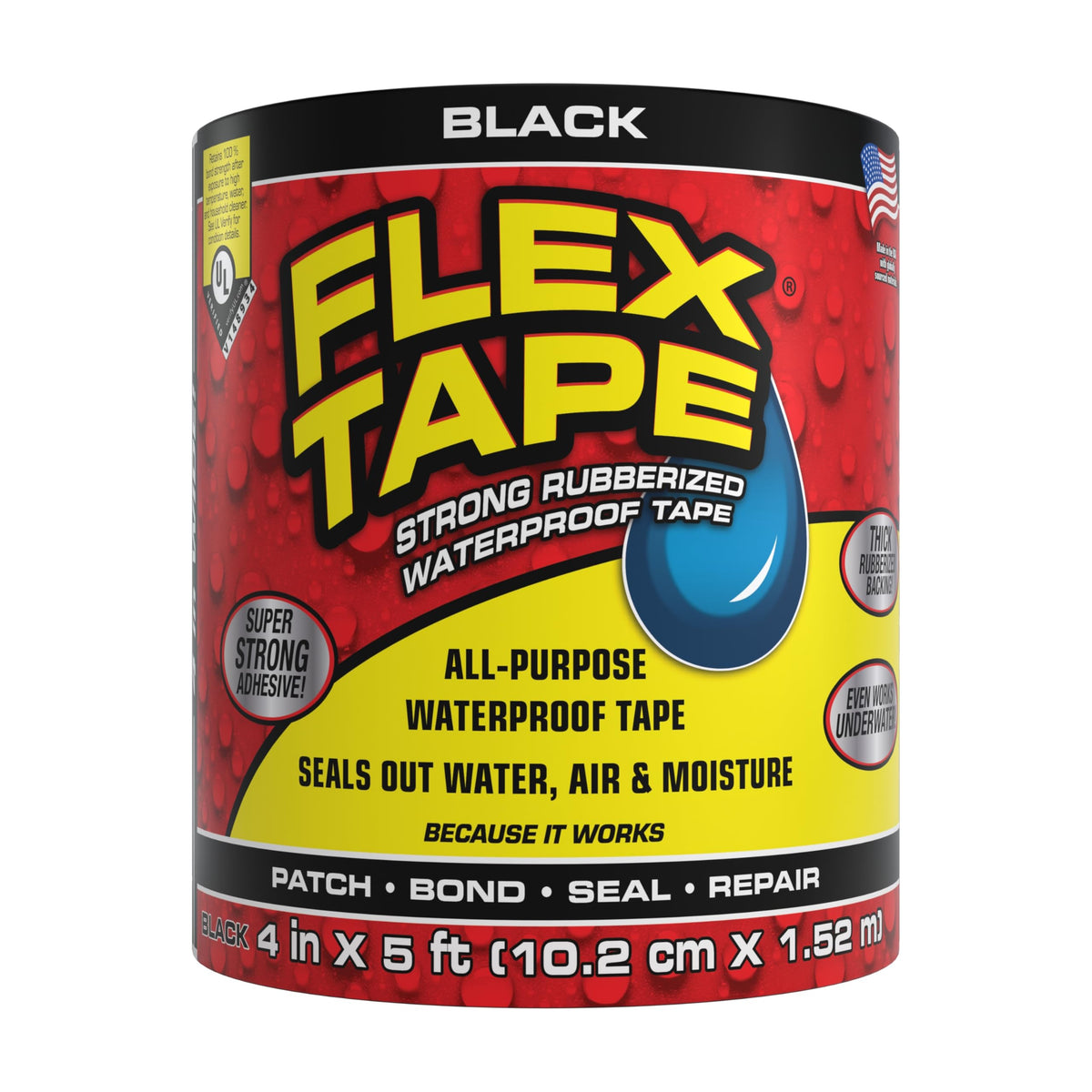 Flex Tape Adhesive Tapes TFSBLKR0405, 4" x 5'