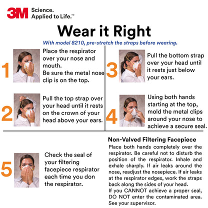 3M Respirator 8210, 1 Count (Pack of 20) – view 6