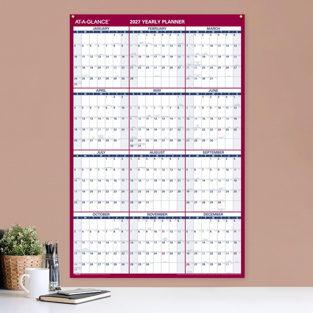 AT-A-GLANCE Calendar PM21228, 36"W x 24"H – view 2